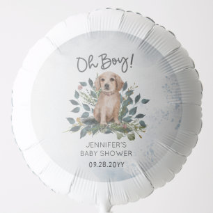 Oh Boy! Retriever Puppy Watercolor Dog Baby Shower Balloon