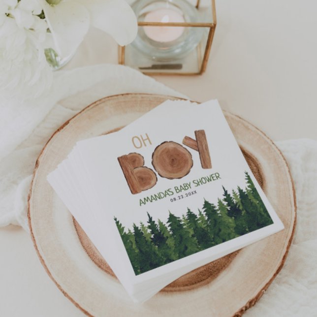 Oh Boy -  Rustic Boy Woodland Baby Shower  Napkins (Creator Uploaded)