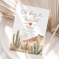 Oh Boy Rustic Desert Succulent Cactus Baby Shower