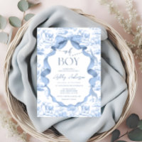 Oh Boy Safari Animal Blue Toile Baby Shower