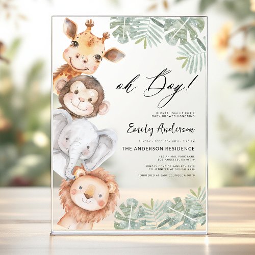 Safari baby shower invitation