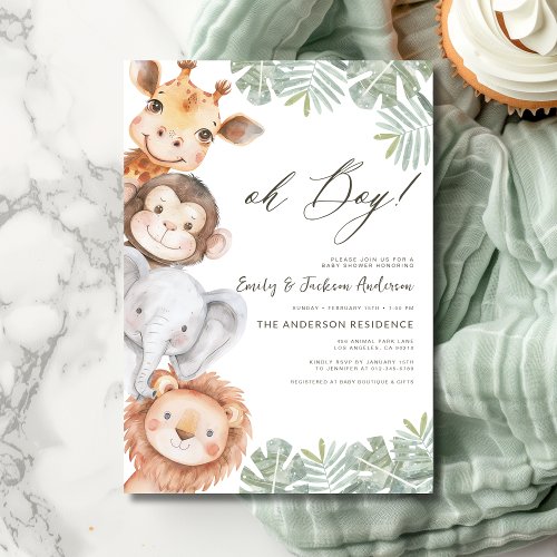 Safari baby shower invitation
