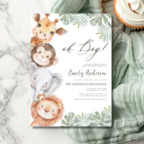 Oh Boy Safari Animal Boy's Baby Shower Invitation