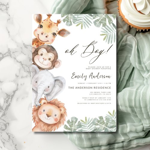 Safari baby shower invitation
