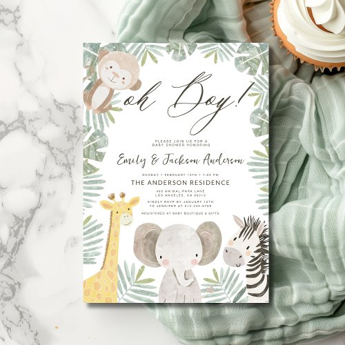 Safari baby shower invitation