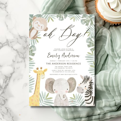 Safari baby shower invitation