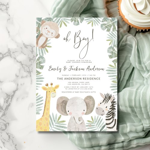 Safari baby shower invitation