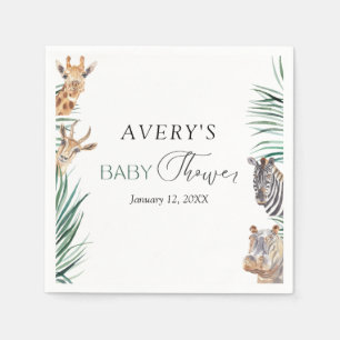Oh Boy Safari Animals Baby Shower Napkins