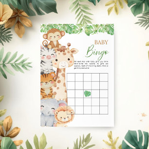 Oh Boy! Safari Baby Shower   Baby Bingo Game Invitation