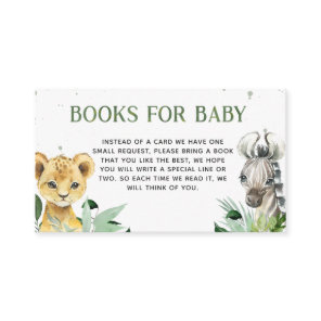 Oh Boy Safari Baby Shower Books for Baby Enclosure Card