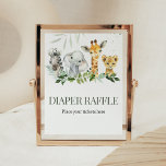 Oh Boy Safari Baby Shower Diaper Raffle Poster<br><div class="desc">Make your event special with this Jungle Baby Shower with our cute and lovely printable Diaper Raffle Sign featuring adorable Safari Animals Baby Shower theme. Download,  personalize,  and create lasting memories with this perfect touch for your joyous celebration!

BS391</div>