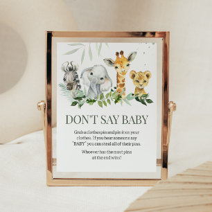 Oh Boy Safari Baby Shower Don't Say Baby Poster