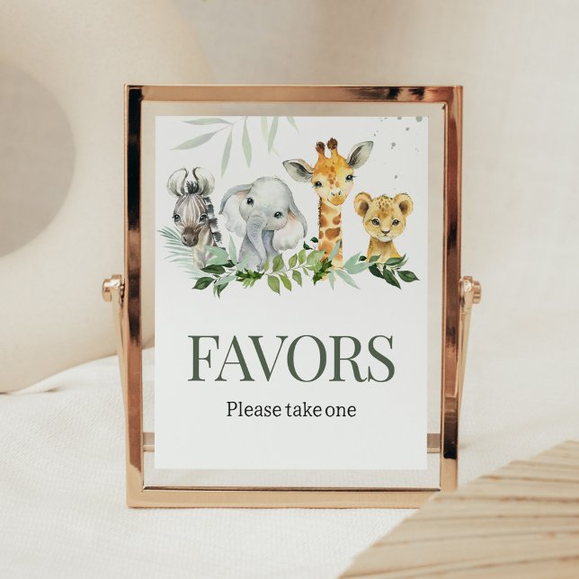 Oh Boy Safari Baby Shower Favors Poster (Jungle Safari Baby Shower Favors Sign)
