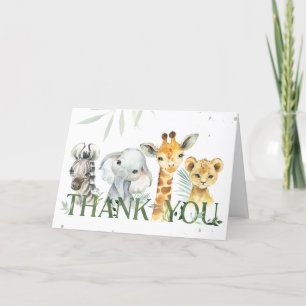 Oh Boy Safari Baby Shower Letterpress Thank You Card