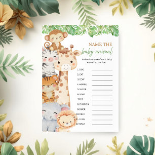 Oh Boy! Safari Baby Shower Name the Baby Animal Invitation