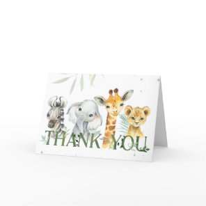 Oh Boy Safari Baby Shower  Thank You Card