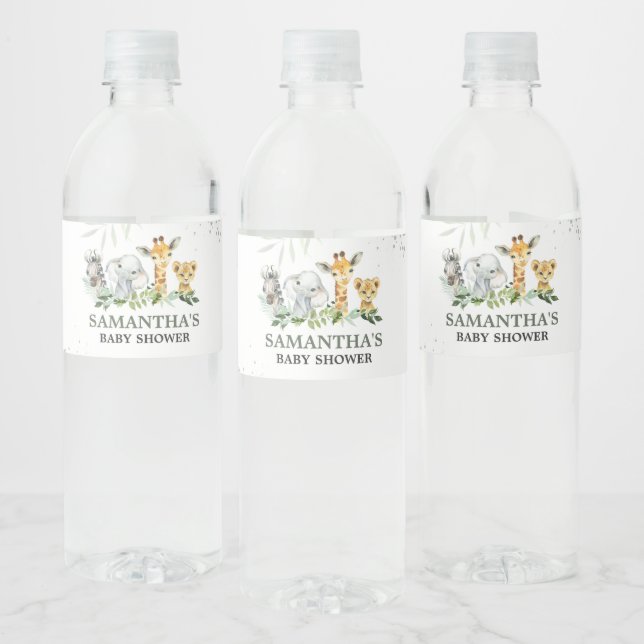 Oh Boy Safari Baby Shower  Water Bottle Label (Bottles)