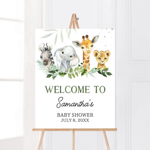 Oh Boy Safari Baby Shower Welcome Poster