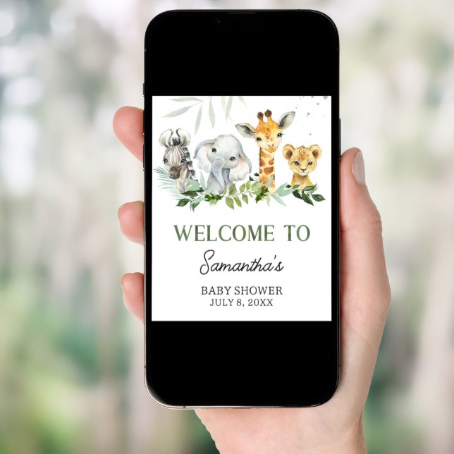 Oh Boy Safari Baby Shower Welcome Poster (Front Digital)