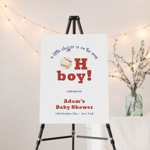 Oh Boy Slugger Baseball Baby Shower Welcome Sign