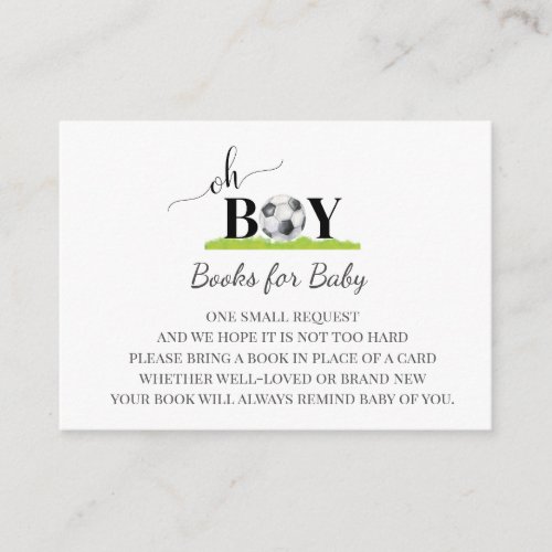 Oh Boy Soccer Boy Baby Shower Enclosure Card