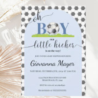 Oh Boy Soccer Boy Baby Shower Invitation
