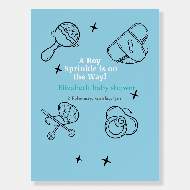 Oh Boy sprinkle It's A Boy Baby Shower  Foam Board (Front)