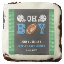 Oh Boy Super bowl Football Baby Shower Brownie