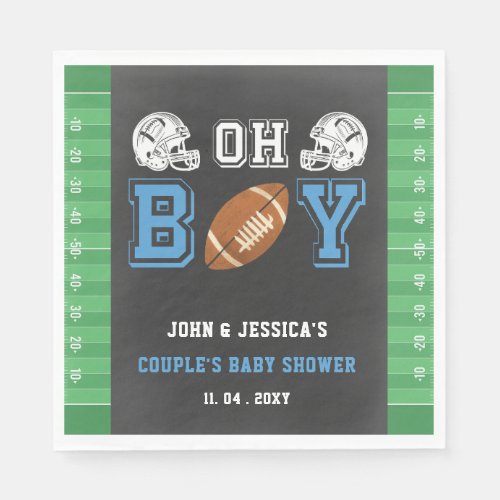 Oh Boy Super bowl Football Baby Shower Napkins