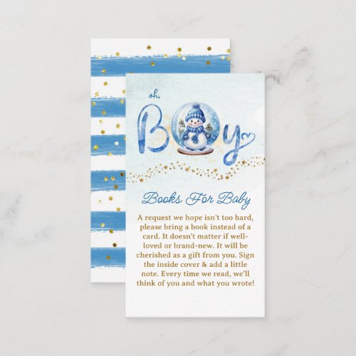 Oh Boy Theme Books For Baby Request Cards