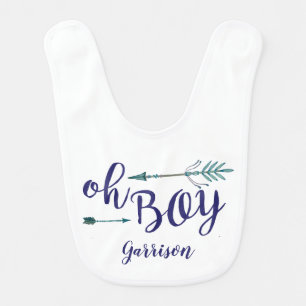 Oh Boy Tribal Baby Bib