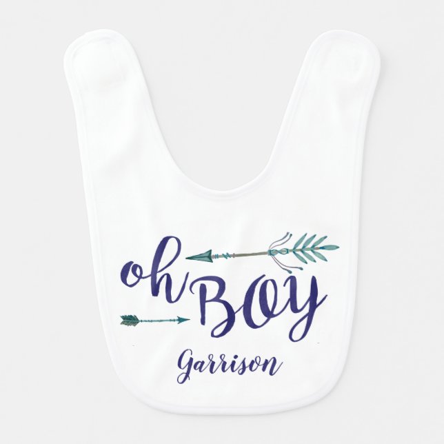 Oh Boy Tribal Baby Bib (Front)