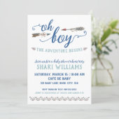 Oh Boy Tribal Baby Shower Invitation (Standing Front)