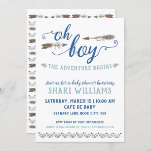 Oh Boy Tribal Baby Shower Invitation