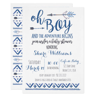 Oh Boy Tribal Baby Shower Invitation -CUSTOM