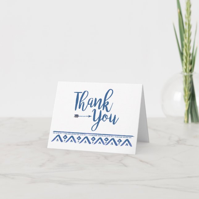 Oh Boy Tribal Baby Shower Thank You (Front)