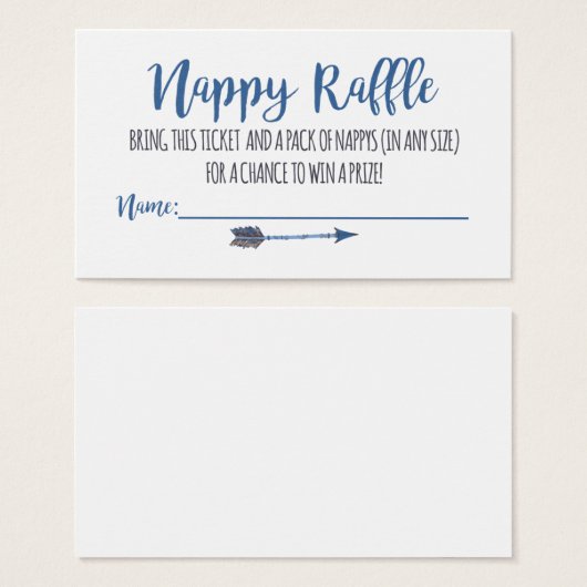 Oh Boy Tribal Nappy Raffle Tickets (Front & Back)