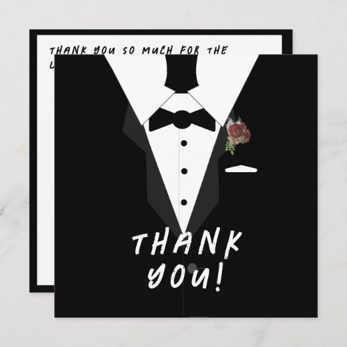 Oh Boy Tuxedo Baby Shower Thank You Card