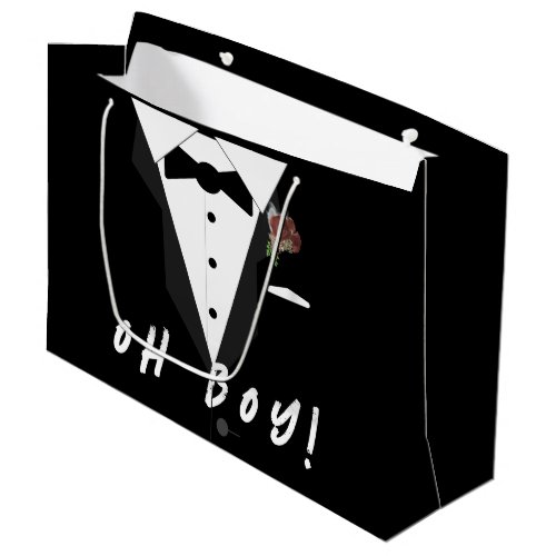 Oh Boy Tuxedo  Large Gift Bag