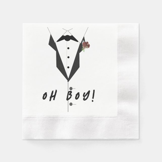Oh Boy! Tuxedo  Napkins (Front)