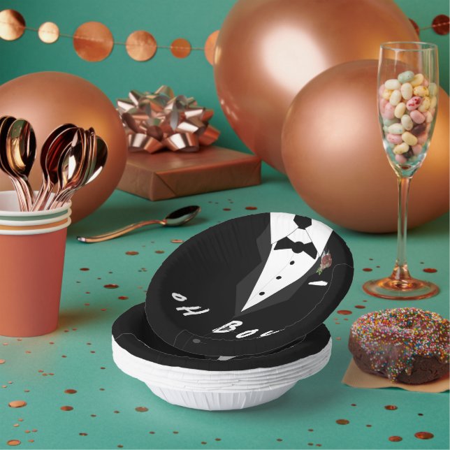 Oh Boy! Tuxedo  Paper Bowls (Multi)