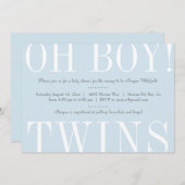 Oh Boy Twins Baby Shower Invitation (Front/Back)