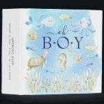 Oh Boy Under the Sea Baby Photo Album 3 Ring Binder<br><div class="desc">Cute under the sea baby shower design featuring an octopus,  whale,  sea turtle,  sea horse, coral and fish set on a blue watercolor background.. Perfect for your summer theme ocean shower for a baby boy.</div>