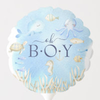 Oh Boy Under The Sea Baby Shower Balloon