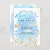 Oh Boy Under the Sea Baby Shower Book for Baby Enclosure Card