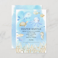 Oh Boy Under the Sea Baby Shower Diaper Raffle Invitation