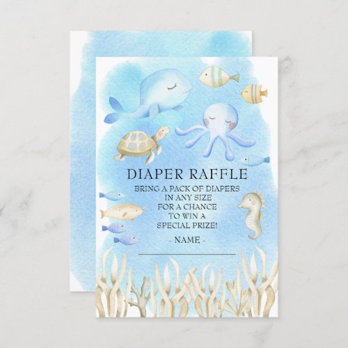 Oh Boy Under the Sea Baby Shower Diaper Raffle Invitation