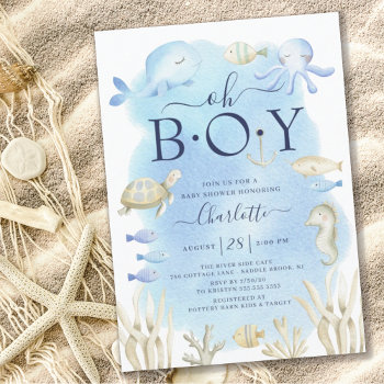 Oh Boy Under The Sea Baby Shower  Invitation by invitationstop at Zazzle
