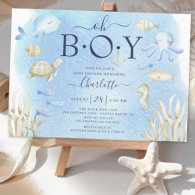 Oh Boy Under The Sea Baby Shower  Invitation