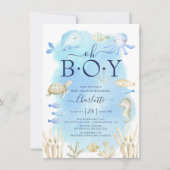 Oh Boy Under The Sea Baby Shower  Invitation (Front)